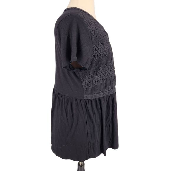 SALE Style & Co Spring Awakens Lace Bodice Top in Deep Black Size XXL - Picture 5 of 5
